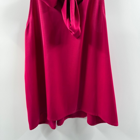 A New Day Hot Pink High Neck Tie Back Tank Top Sleek Finish Size Large - Picture 7 of 8